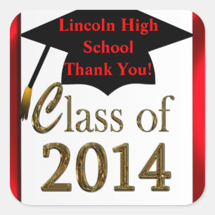 Custom Class Of 2014 Graduation Thank You Stickers