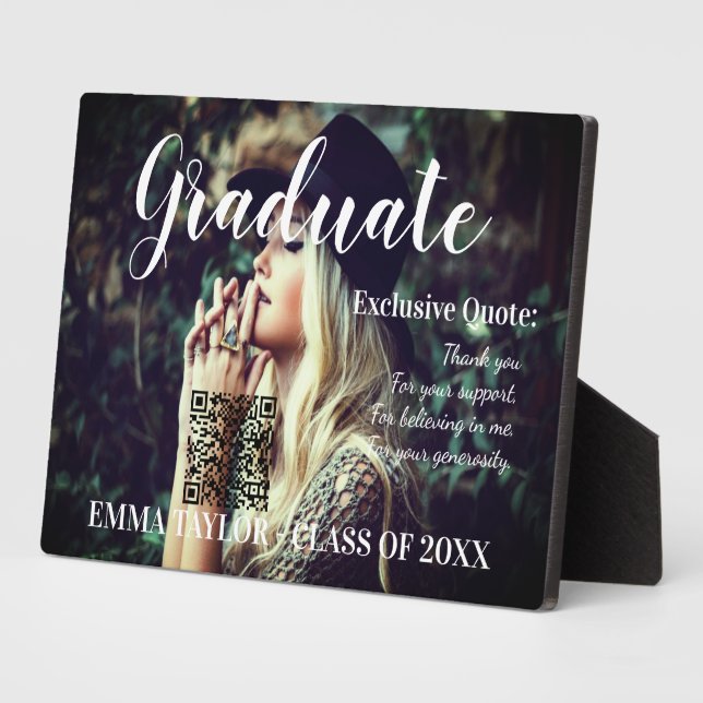 Custom Class of 2023 Photo Graduation Typography  Plaque (Side)