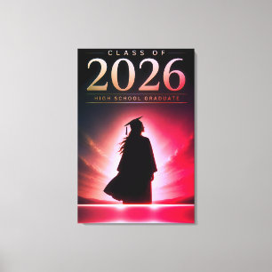 Custom Class of 2026 Graduate Name Gift Art Canvas Print