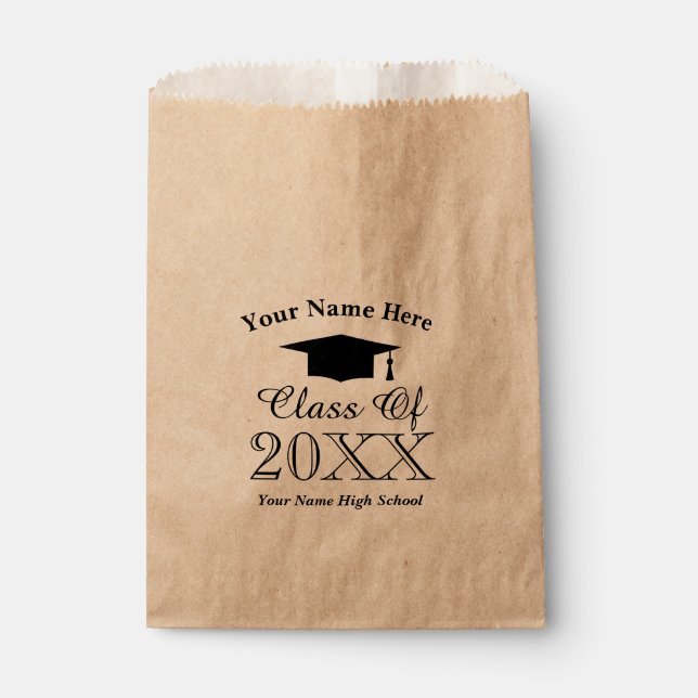 Custom class of high school graduation party favour bags (Front)