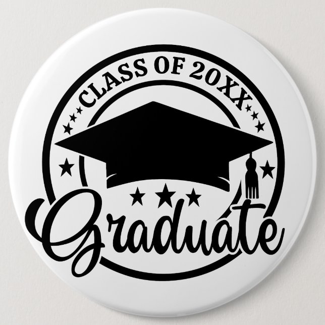 Custom Class of {Year} Personalized Graduation 6 Cm Round Badge (Front)