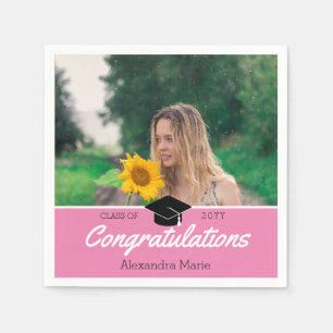 Custom Class Photo School Graduation Napkin
