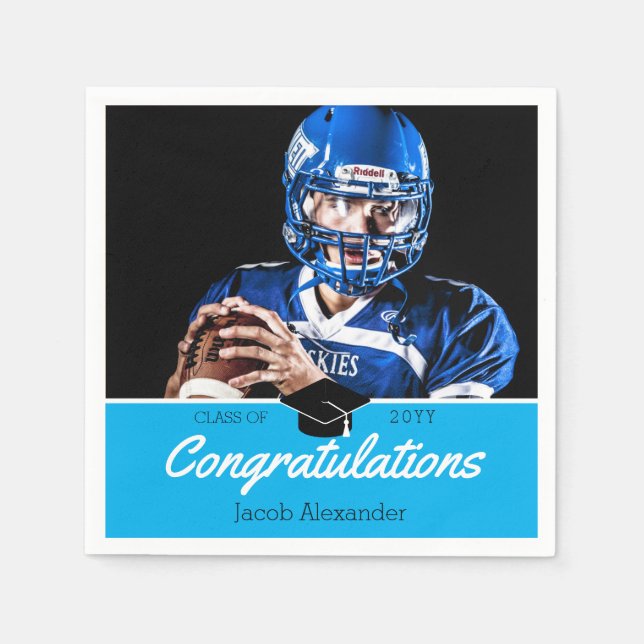 Custom Class Photo School Graduation Napkin (Front)