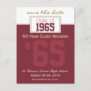 Custom Class Reunion Save-the-Date Announcement Postcard