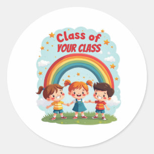 Custom Class Room Design For Kids Classic Round Sticker