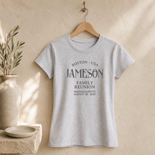 Custom Classic Arch Script Family Reunion T-Shirt (Custom Classic Arch Script Family Reunion T-Shirt)
