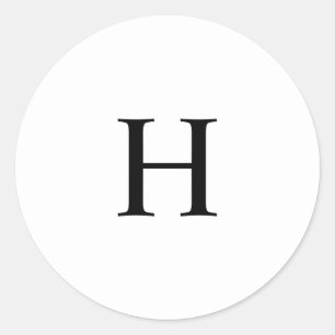 Custom Classic Black Elegant Monogram Round Sticker