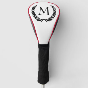 Custom Classic Black Laurel Wreath Leaves Motif Golf Head Cover