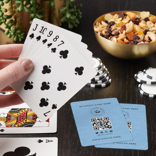 Custom Classic Business Logo & QR Code Playing Cards (In Situ)