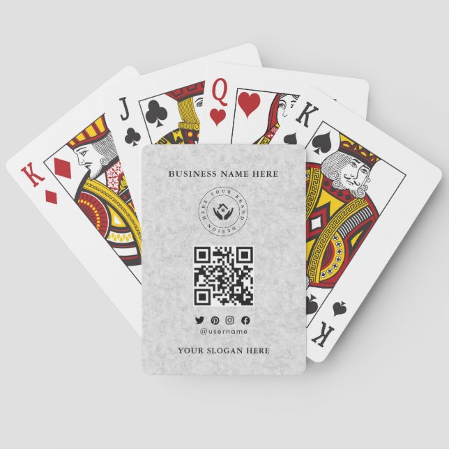 Custom Classic Business Logo & QR Code Playing Cards (Back)
