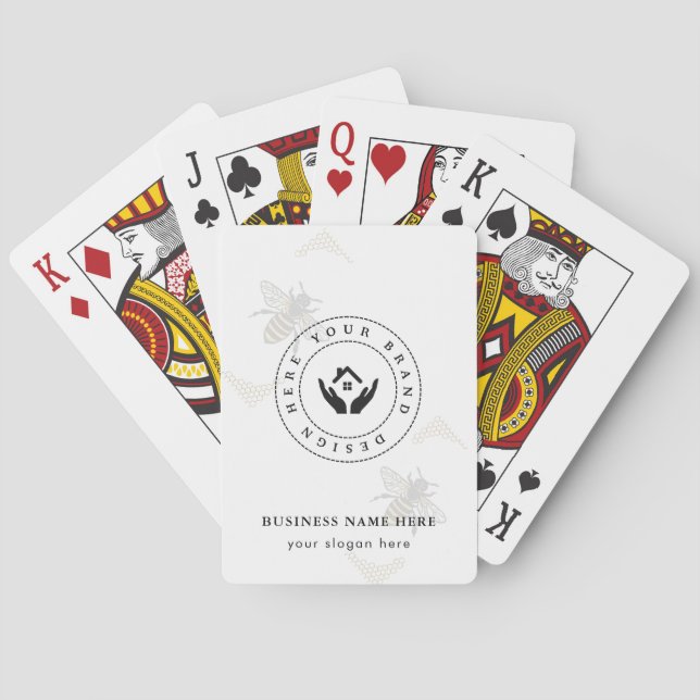 Custom Classic Business Logo & QR Code Playing Cards (Back)