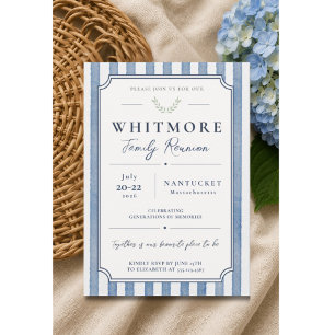 Custom Classic Family Reunion - Blue Watercolor Invitation