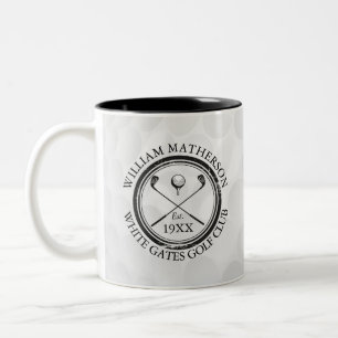Custom Classic Golf Club Name Personalised Two-Tone Coffee Mug