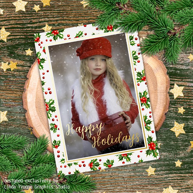 Custom Classic Green Holly Red Berries Gold (Creator Uploaded)