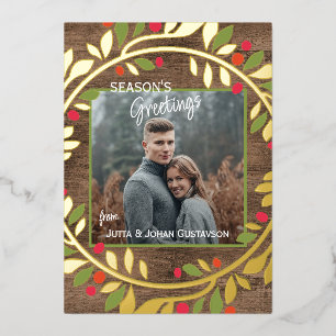 Custom Classic Green Holly Red Berries Gold