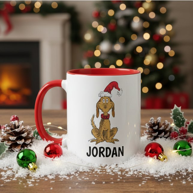 Custom Classic Grinch | Max - Santa Hat  Mug (Creator Uploaded)