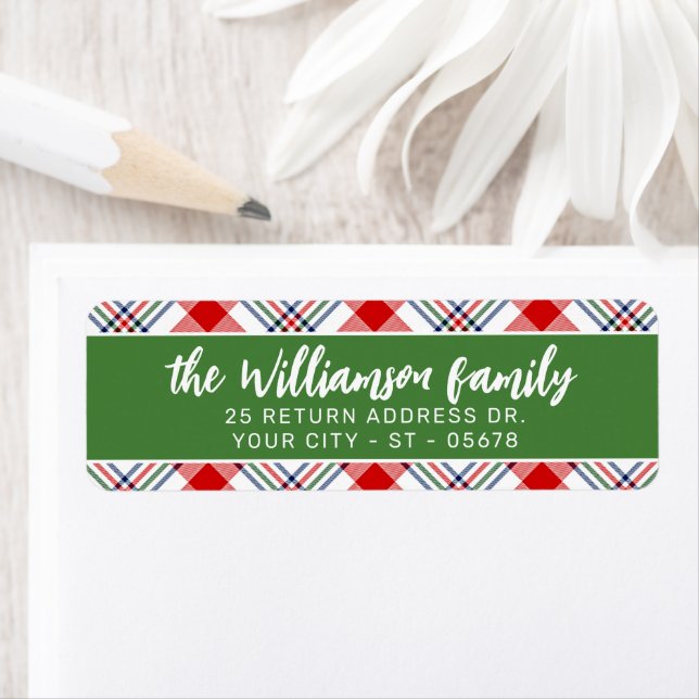 Custom Classic Holiday Green Red Plaid Pattern (Insitu)
