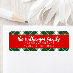 Custom Classic Holiday Green Red Plaid Pattern