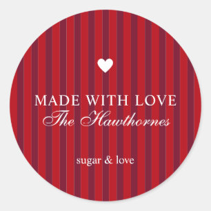 Custom Classic Holiday Made With Love Round Sticker