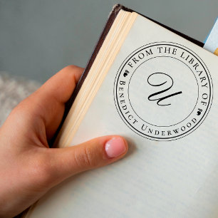 Custom Classic Monogram Ex Libris Self-Inking Book Stamp