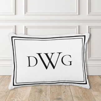Custom Classic Monogram Initial Name Decorative Cushion