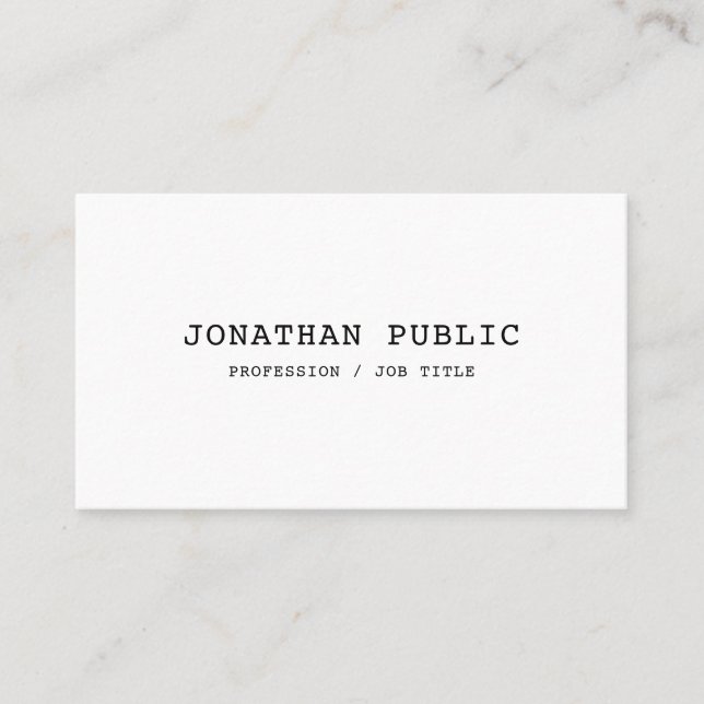 Custom Classic Nostalgic Look Simple Template Business Card (Front)
