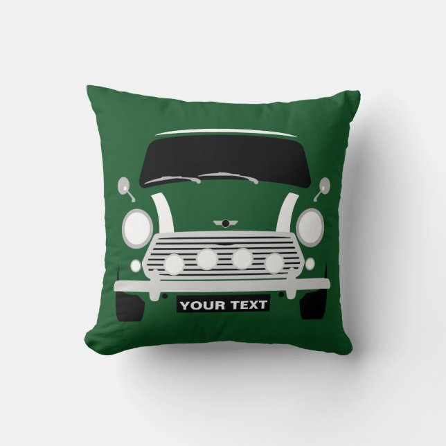 Custom Classic old British Mini car Cushion (Front)
