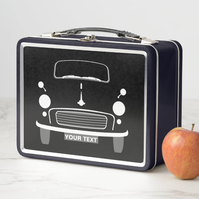 Custom Classic old Morris Minor car lunch box (In Situ)