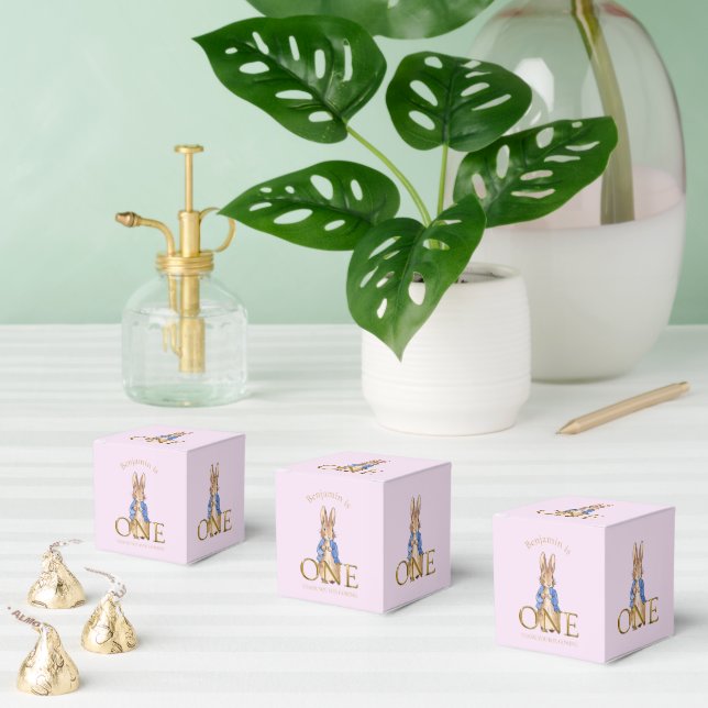 Custom Classic Rabbit First Birthday Favour Box (Multiple)