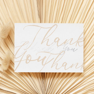 Custom Classy Modern Taupe Silver Chic Thank You