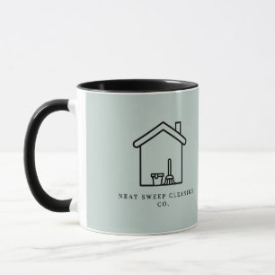 Custom Cleaning Business Logo QR Code Contact Mug