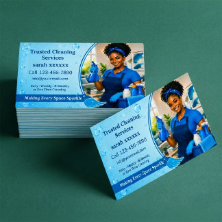 Custom Cleaning Professional Design Portrait Business Card