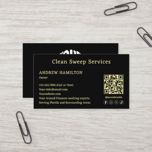 Custom Cleaning Service Simple Modern Job Template Business Card
