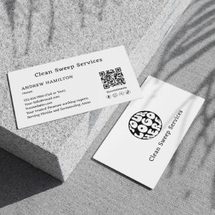 Custom Cleaning Service Simple Modern Job Template Business Card