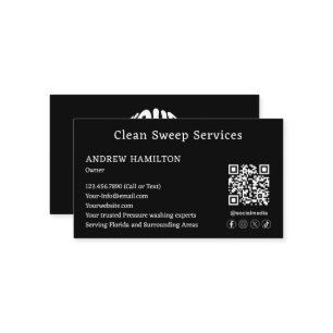 Custom Cleaning Service Simple Modern Job Template Business Card