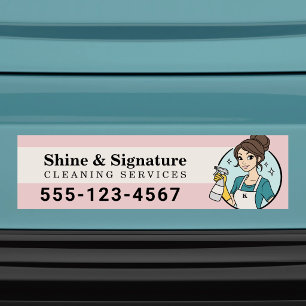 Custom Cleaning Services Maid Logo  Bumper Sticker