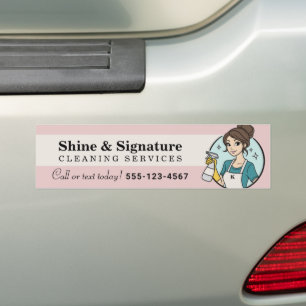 Custom Cleaning Services Maid Logo  Bumper Sticker