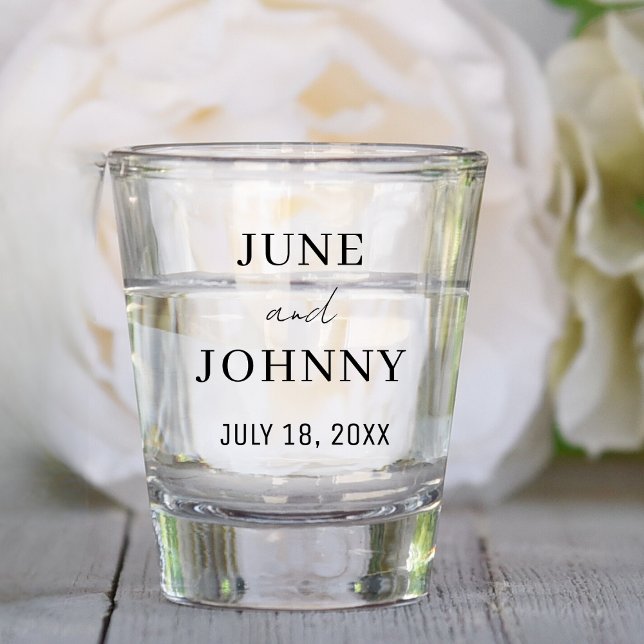 Custom Clear Wedding Favour For Guests Personalise Shot Glass (Creator Uploaded)