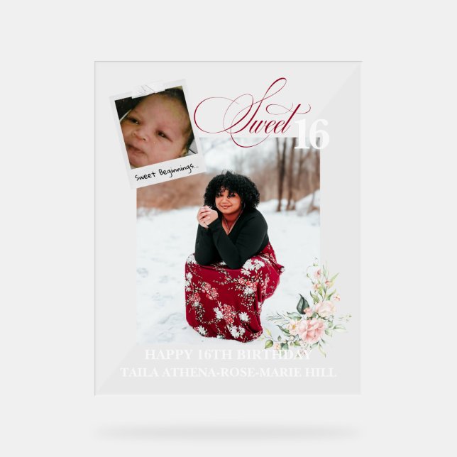 Custom Client Sweet 16 Acrylic Sign (Front)