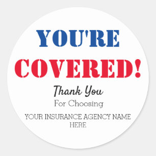 Custom Client Thank You Insurance Marketing Classic Round Sticker