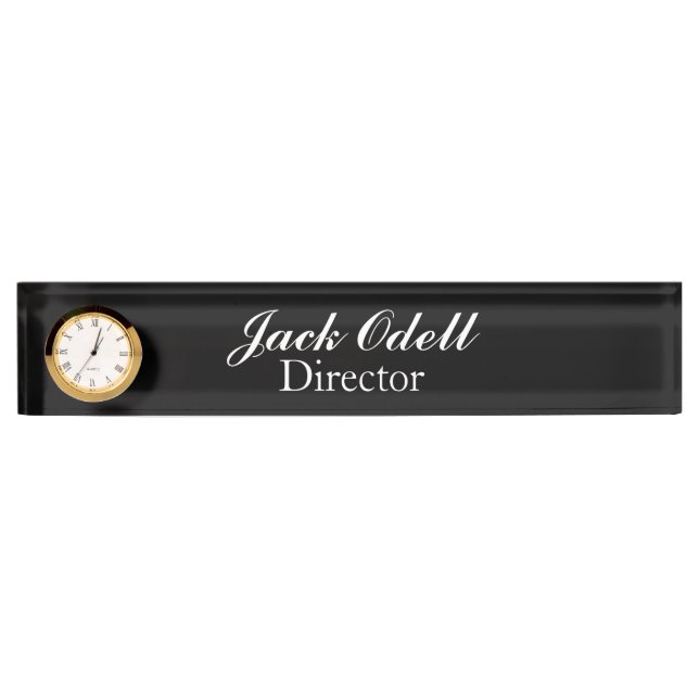 Custom Clock Desk Nameplate (Front)