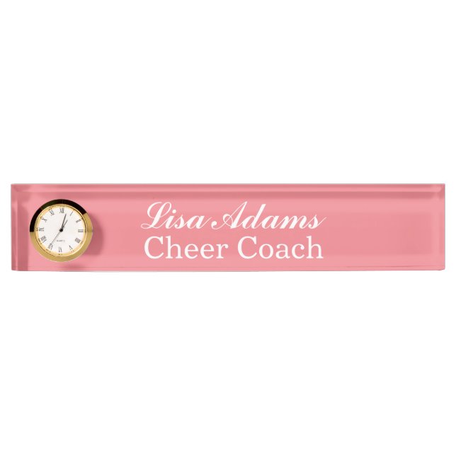 Custom Clock Desk Nameplate (Front)