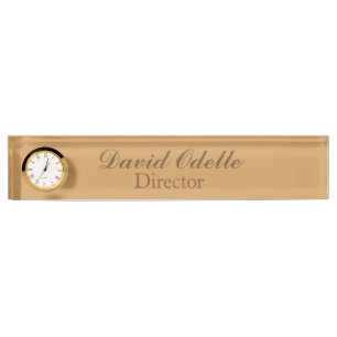 Custom Clock Desk Nameplate