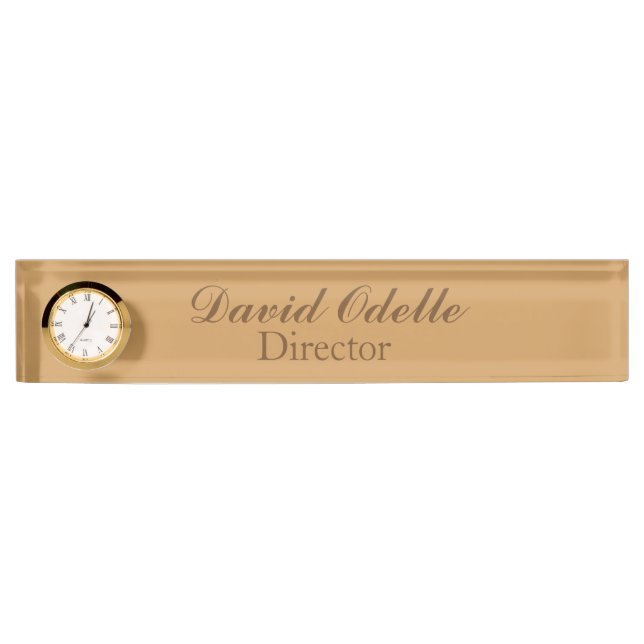 Custom Clock Desk Nameplate (Front)
