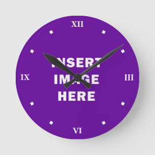 Custom Clock Template with White Roman Numerals