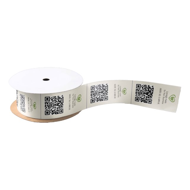 Custom clothing garment labels top collar qr cream satin ribbon (Spool)