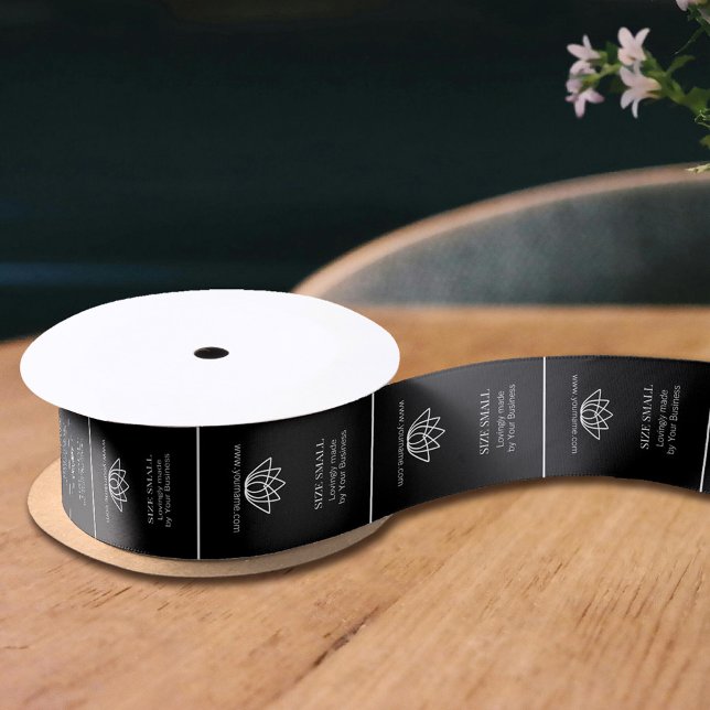 Custom clothing garment product labels black satin ribbon (Creator Uploaded)