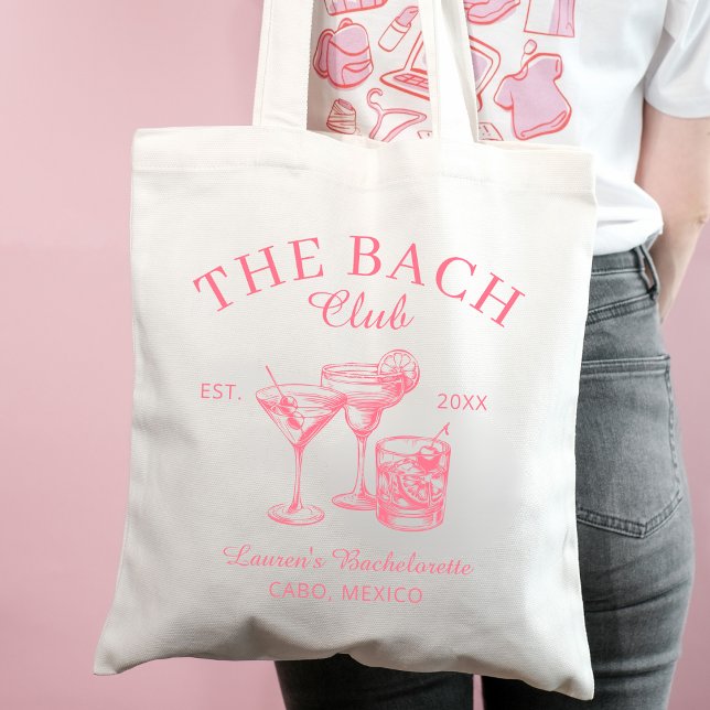 Custom Club Beach Bachelorette Party Bride Wedding Tote Bag (Creator Uploaded)