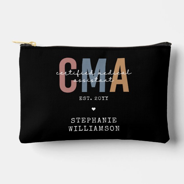 Custom CMA Certified Medical Assistant Accessory Pouch (Front)