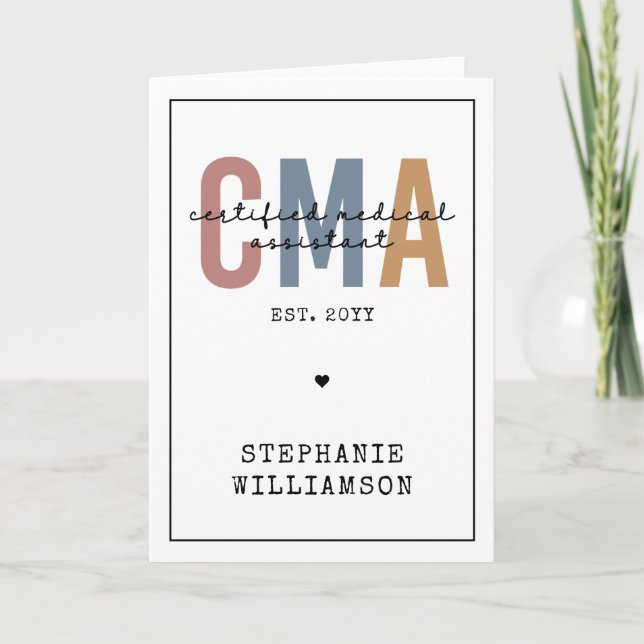 Custom CMA Certified Medical Assistant Card (Front)